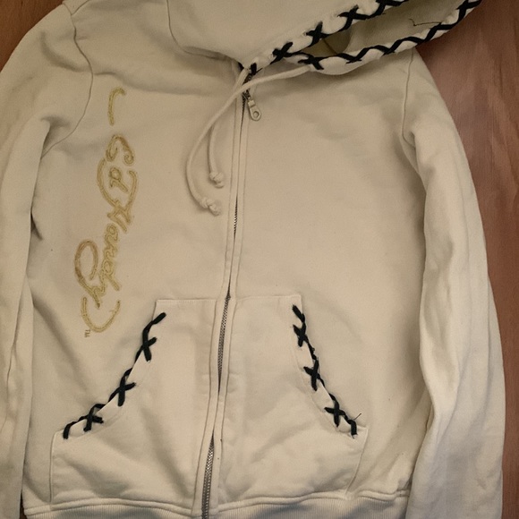 Ed Hardy Hoodie Sweater by Christian Audigier Front Zip - Picture 3 of 5